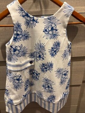Girls Blue Floral Cotton Dress